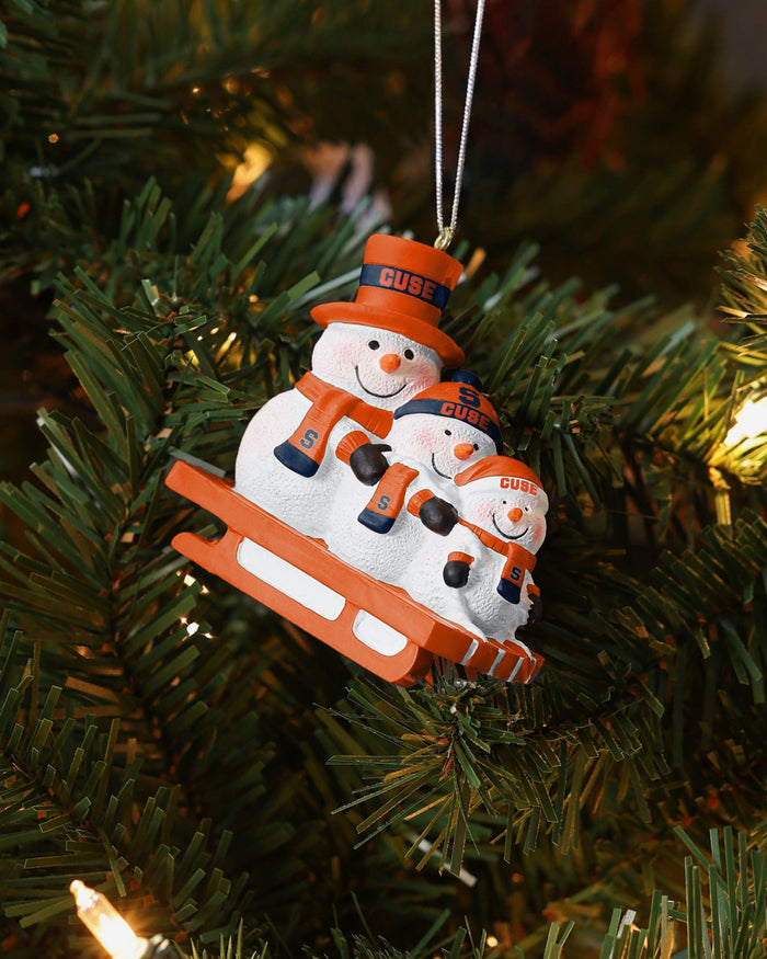 Syracuse Orange Sledding Snowmen Ornament FOCO - FOCO.com