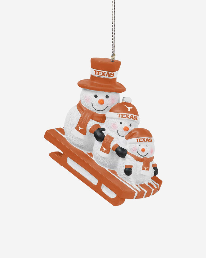 Texas Longhorns Sledding Snowmen Ornament FOCO - FOCO.com