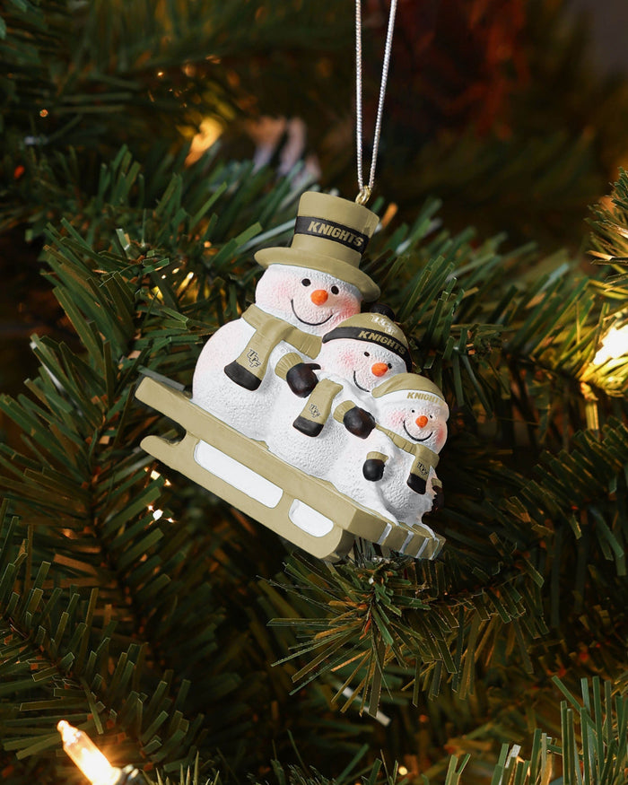 UCF Knights Sledding Snowmen Ornament FOCO - FOCO.com