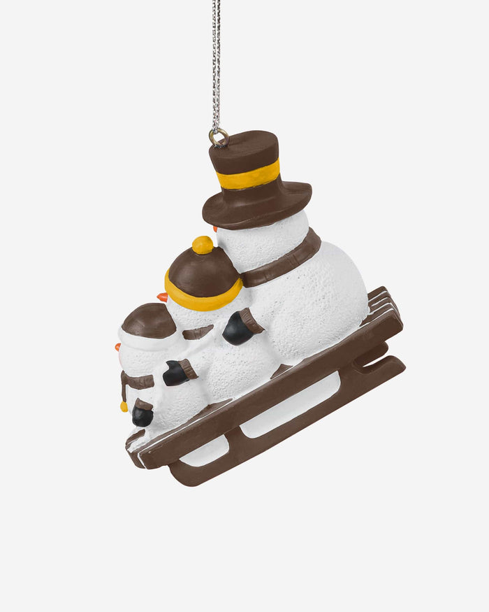 Wyoming Cowboys Sledding Snowmen Ornament FOCO - FOCO.com