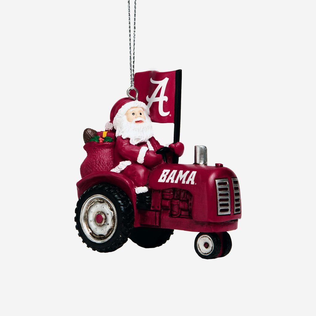 Alabama Crimson Tide Santa Riding Tractor Ornament FOCO - FOCO.com