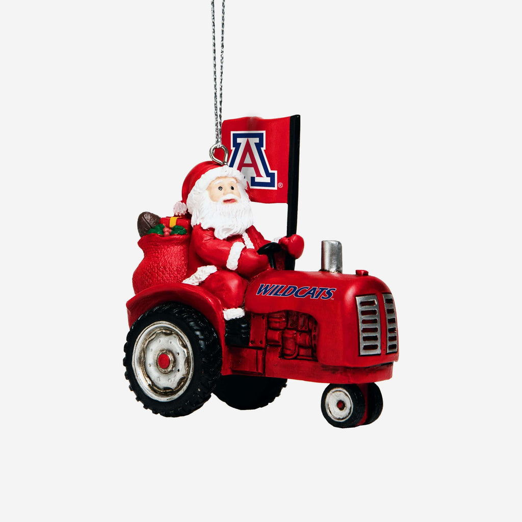 Arizona Wildcats Santa Riding Tractor Ornament FOCO - FOCO.com