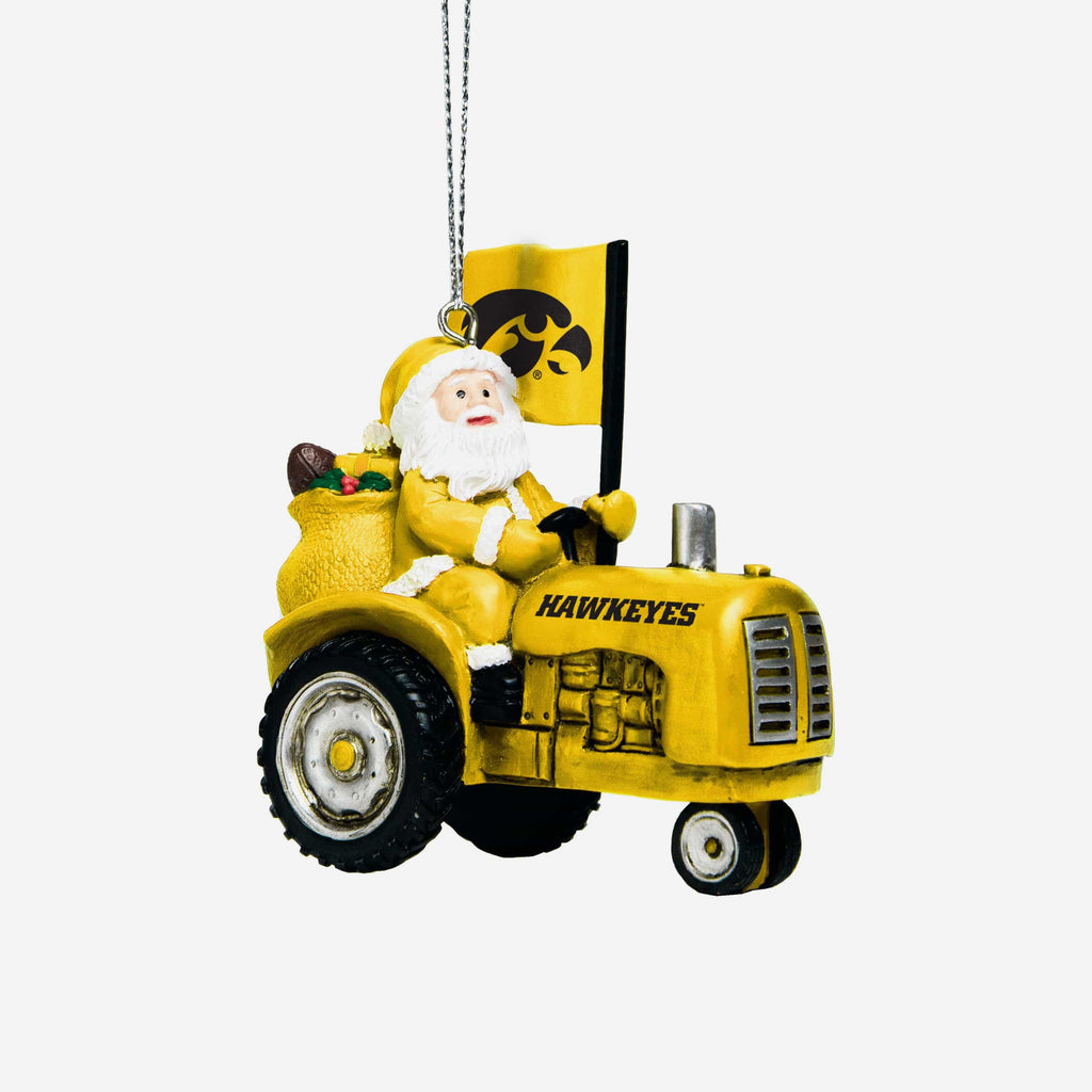 Iowa Hawkeyes Santa Riding Tractor Ornament FOCO - FOCO.com