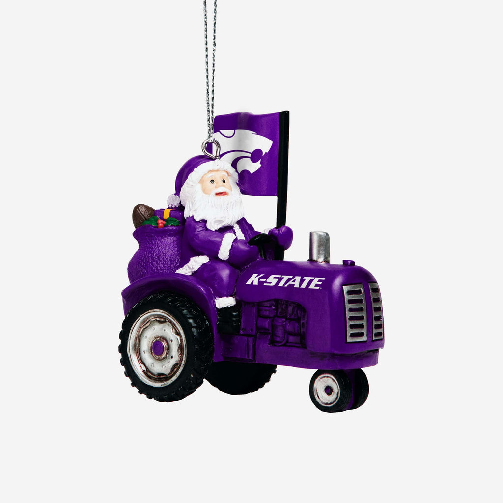 Kansas State Wildcats Santa Riding Tractor Ornament FOCO - FOCO.com