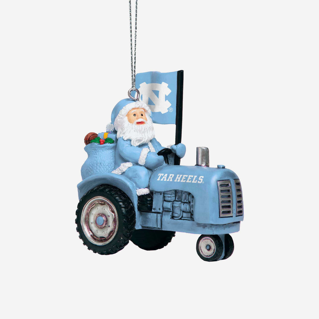 North Carolina Tar Heels Santa Riding Tractor Ornament FOCO - FOCO.com