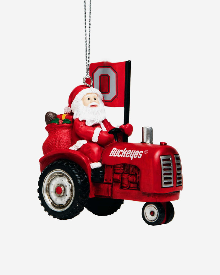 Ohio State Buckeyes Santa Riding Tractor Ornament FOCO - FOCO.com