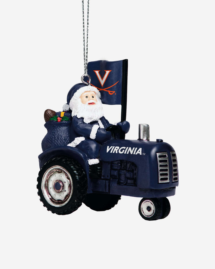 Virginia Cavaliers Santa Riding Tractor Ornament FOCO - FOCO.com