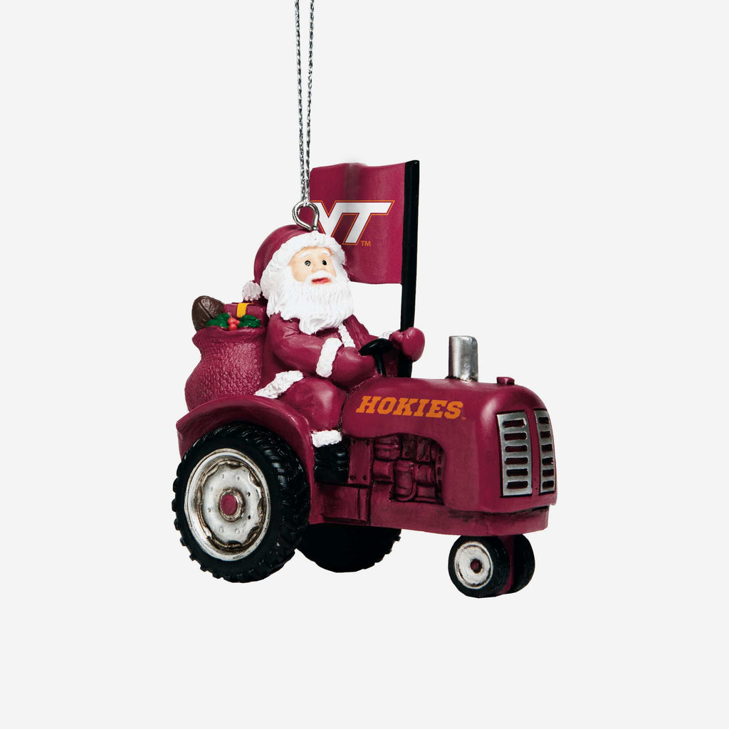 Virginia Tech Hokies Santa Riding Tractor Ornament FOCO - FOCO.com