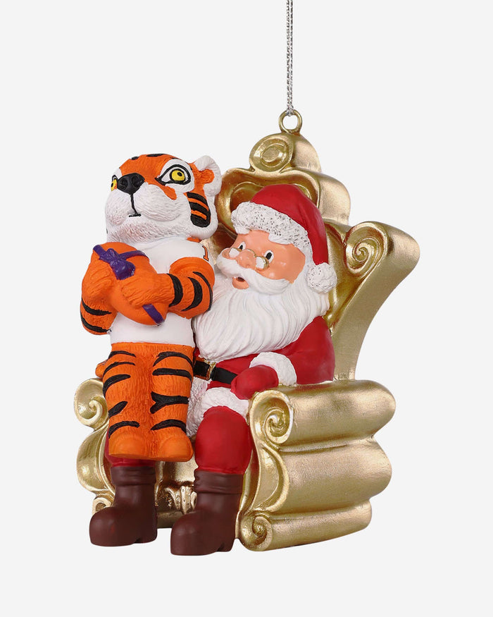 The Tiger Clemson Tigers Mascot On Santa's Lap Ornament Foco - FOCO.com