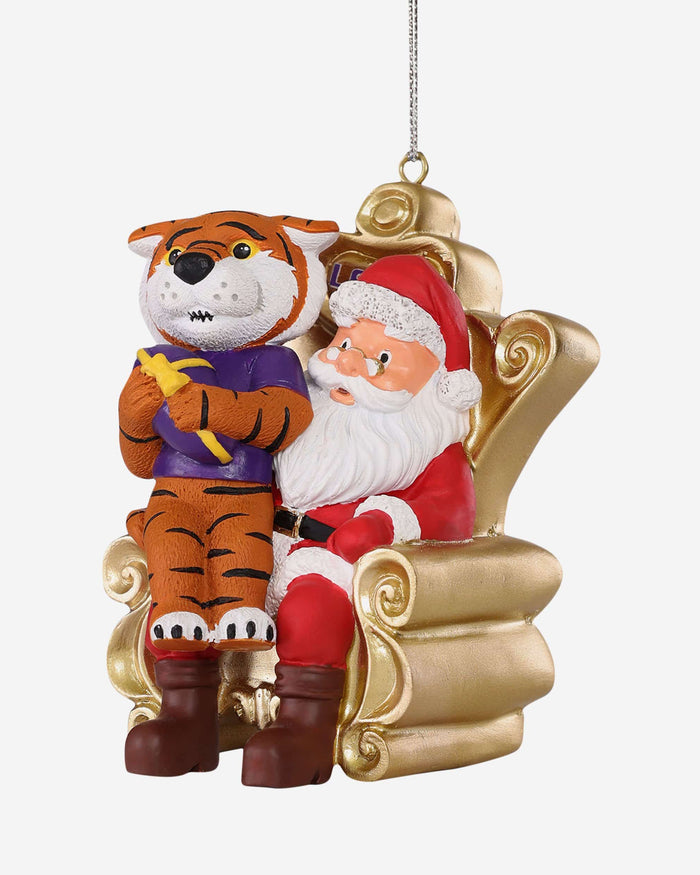 Mike the Tiger LSU Tigers Mascot On Santa's Lap Ornament Foco - FOCO.com