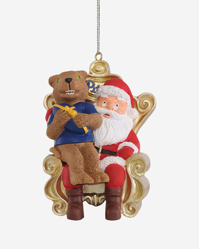 Roc Pittsburgh Panthers Mascot On Santa's Lap Ornament Foco - FOCO.com