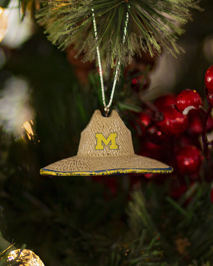 Michigan Wolverines Straw Hat Ornament FOCO - FOCO.com