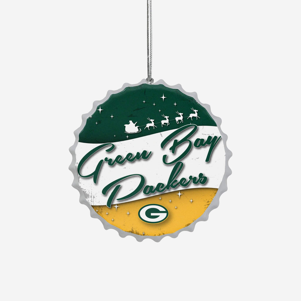 Green Bay Packers Bottlecap Sign Ornament FOCO - FOCO.com