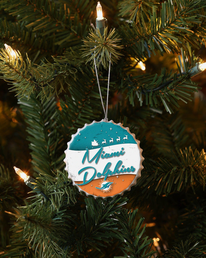 Miami Dolphins Bottlecap Sign Ornament FOCO - FOCO.com