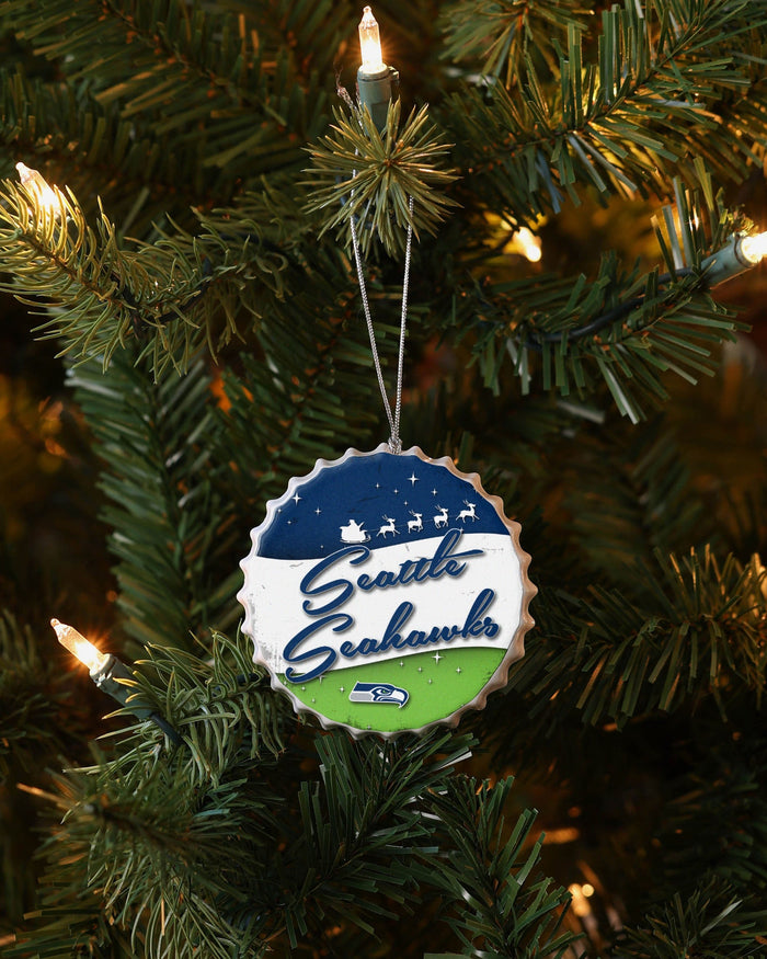 Seattle Seahawks Bottlecap Sign Ornament FOCO - FOCO.com