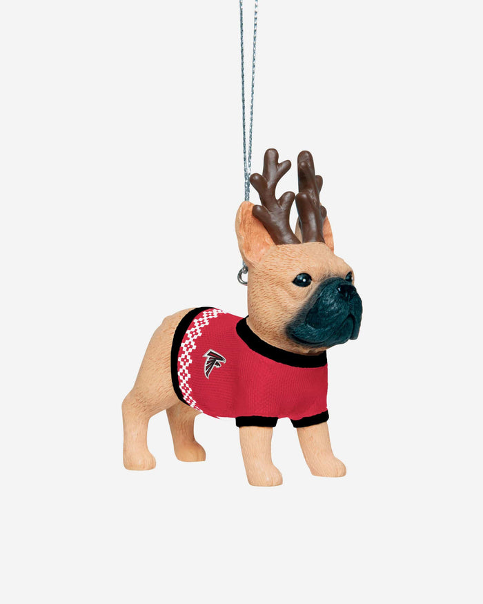 Atlanta Falcons French Bulldog Wearing Sweater Ornament FOCO - FOCO.com