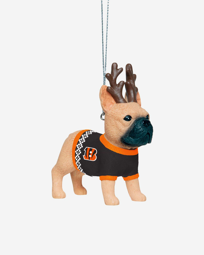 Cincinnati Bengals French Bulldog Wearing Sweater Ornament FOCO - FOCO.com