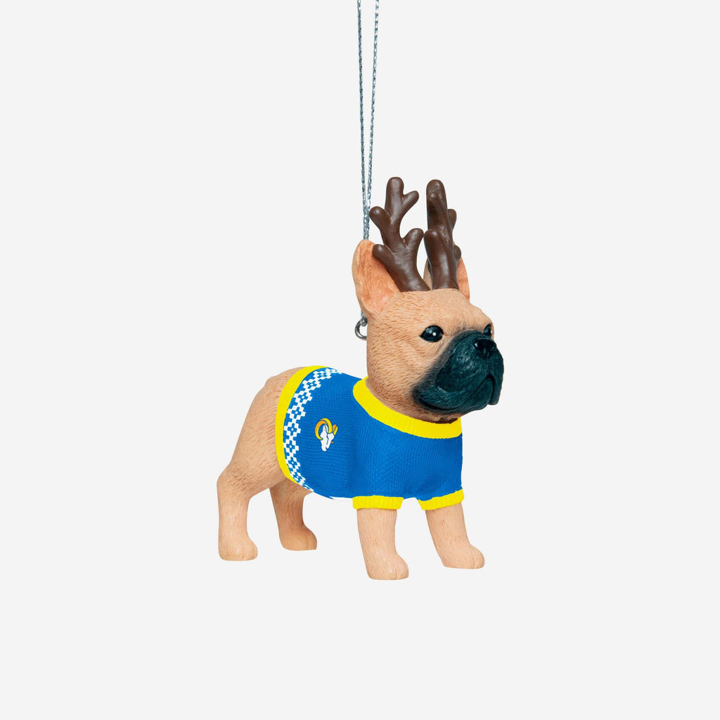 Los Angeles Rams French Bulldog Wearing Sweater Ornament FOCO - FOCO.com