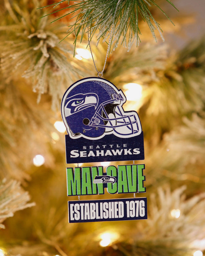 Seattle Seahawks Mancave Sign Ornament FOCO - FOCO.com