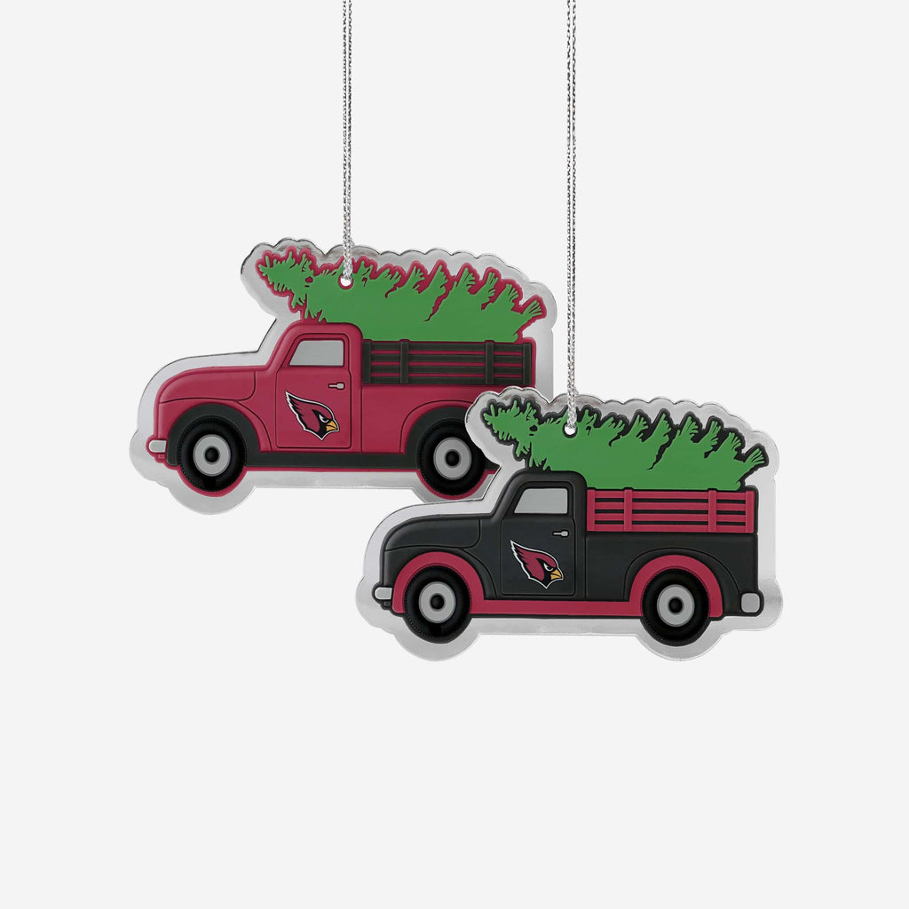 Arizona Cardinals 2 Pack Flat Metal Truck Ornaments FOCO - FOCO.com