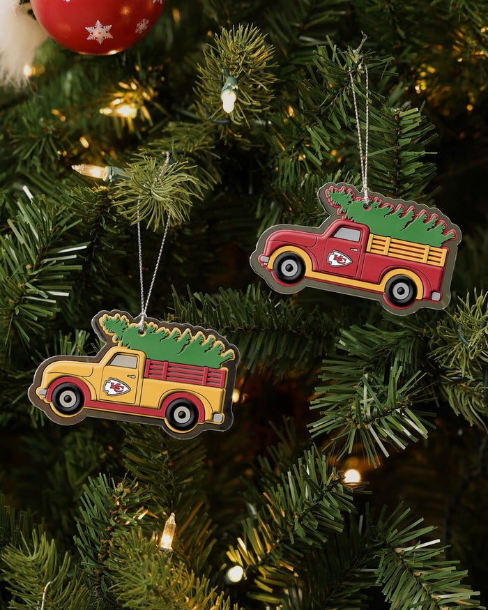 Kansas City Chiefs 2 Pack Flat Metal Truck Ornaments FOCO - FOCO.com