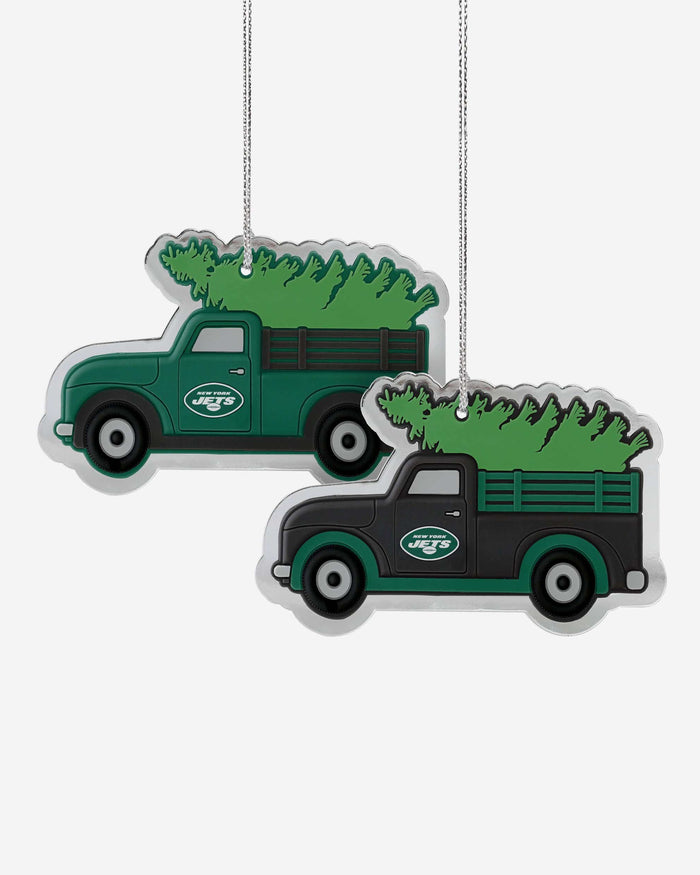 New York Jets 2 Pack Flat Metal Truck Ornaments FOCO - FOCO.com