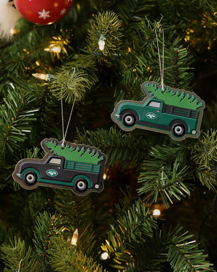 New York Jets 2 Pack Flat Metal Truck Ornaments FOCO - FOCO.com