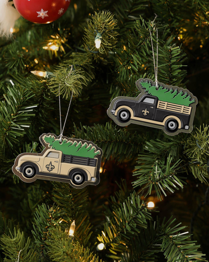 New Orleans Saints 2 Pack Flat Metal Truck Ornaments FOCO - FOCO.com