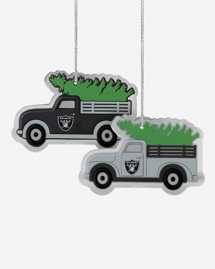 Las Vegas Raiders 2 Pack Flat Metal Truck Ornaments FOCO - FOCO.com