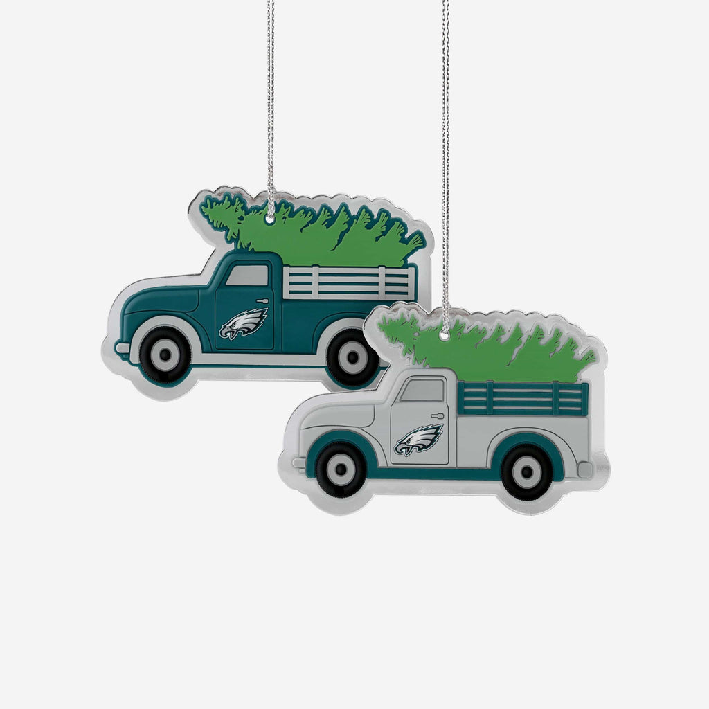 Philadelphia Eagles 2 Pack Flat Metal Truck Ornaments FOCO - FOCO.com