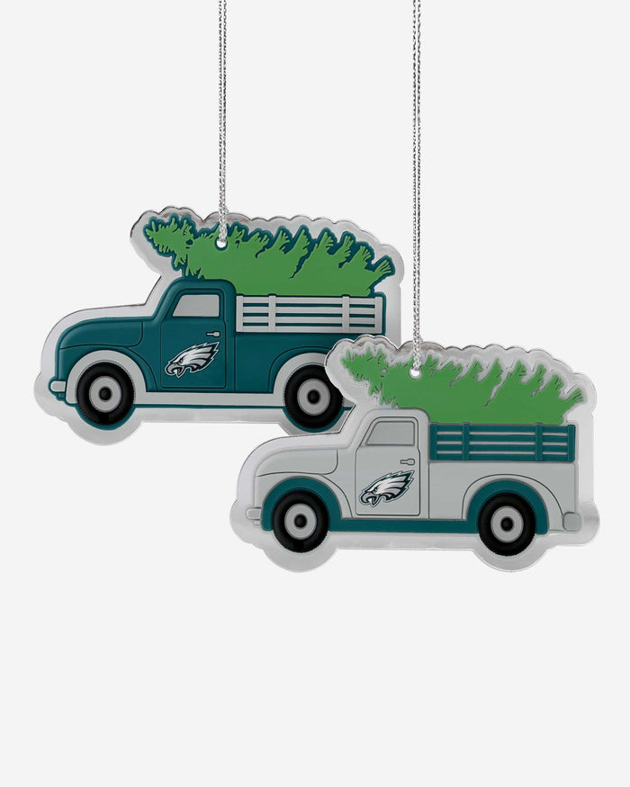 Philadelphia Eagles 2 Pack Flat Metal Truck Ornaments FOCO - FOCO.com