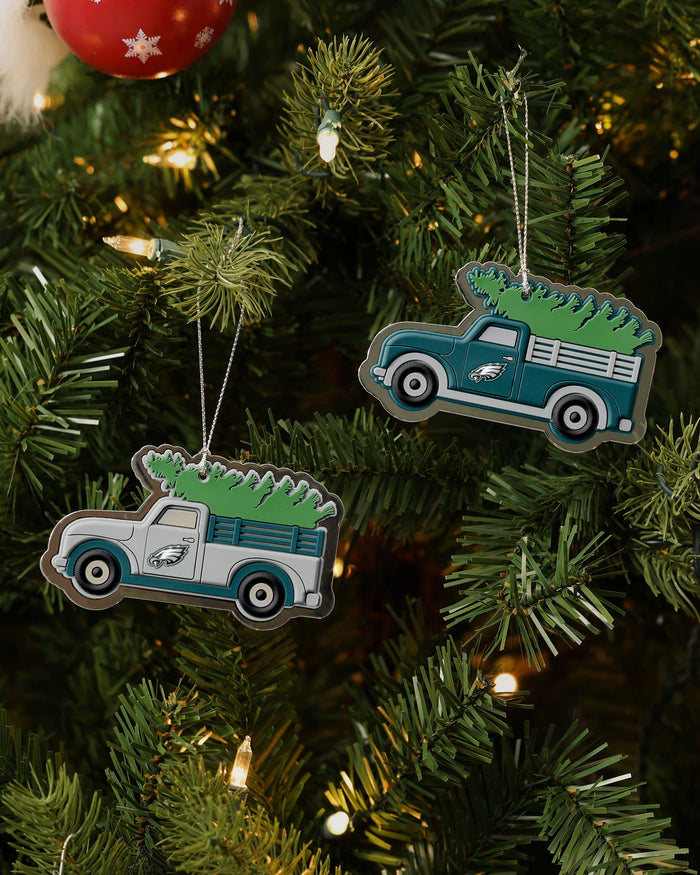 Philadelphia Eagles 2 Pack Flat Metal Truck Ornaments FOCO - FOCO.com