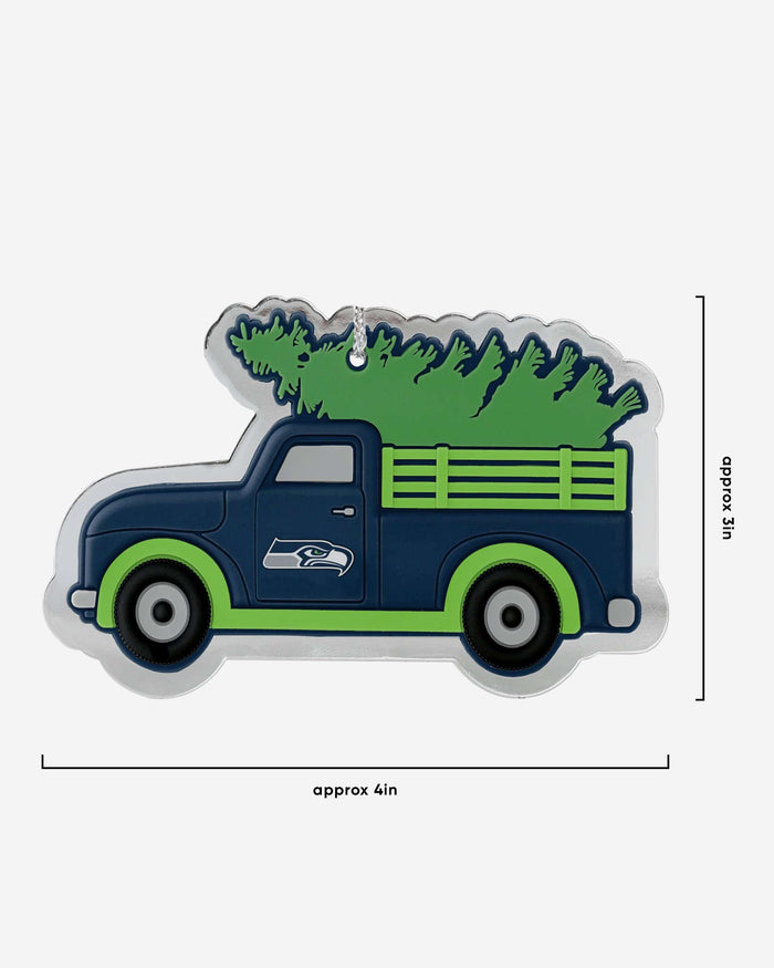 Seattle Seahawks 2 Pack Flat Metal Truck Ornaments FOCO - FOCO.com