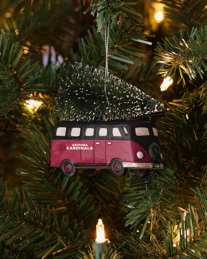 Arizona Cardinals Retro Bus With Tree Ornament Foco - FOCO.com