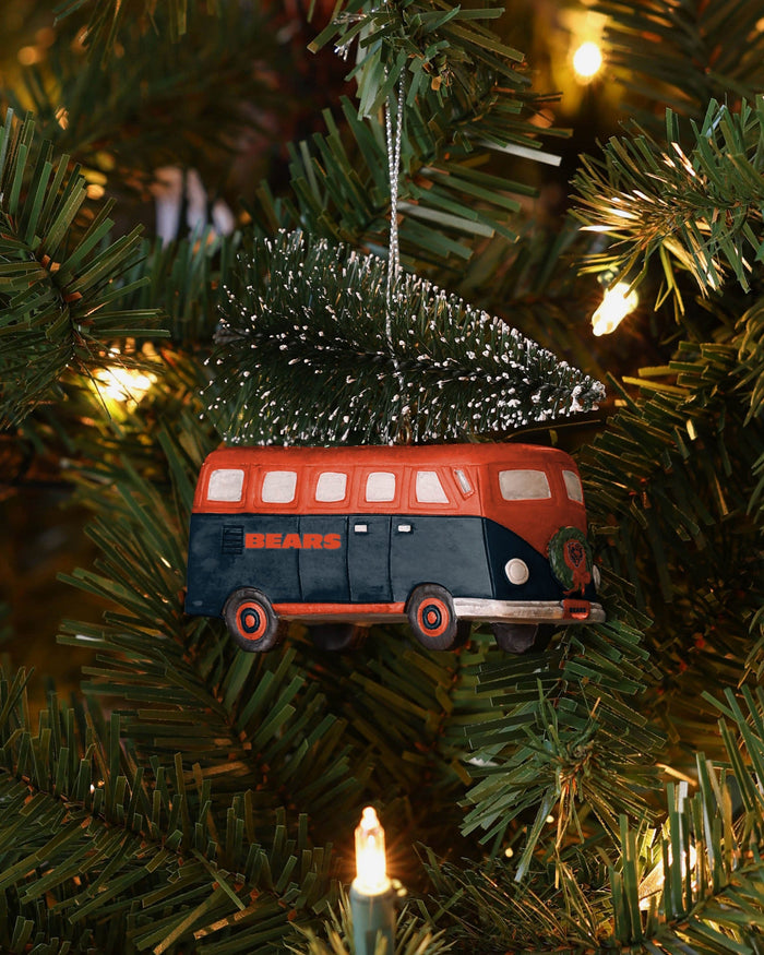 Chicago Bears Retro Bus With Tree Ornament FOCO - FOCO.com