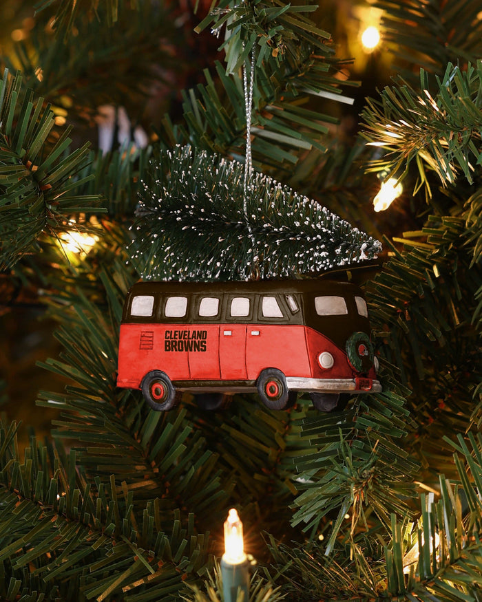 Cleveland Browns Retro Bus With Tree Ornament Foco - FOCO.com