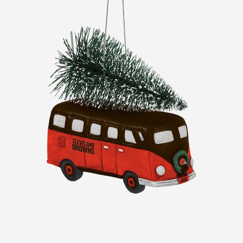 Cleveland Browns Retro Bus With Tree Ornament Foco - FOCO.com