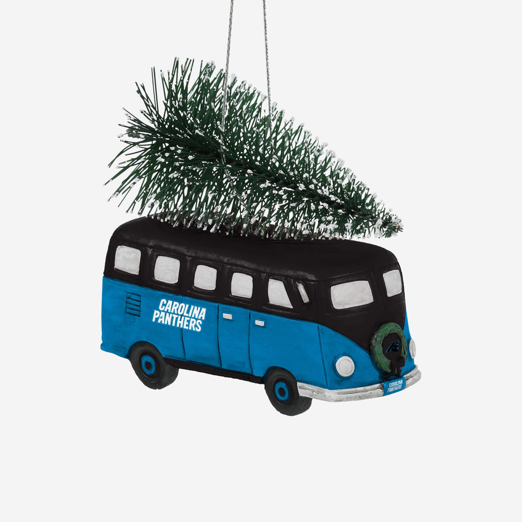 Carolina Panthers Retro Bus With Tree Ornament Foco - FOCO.com