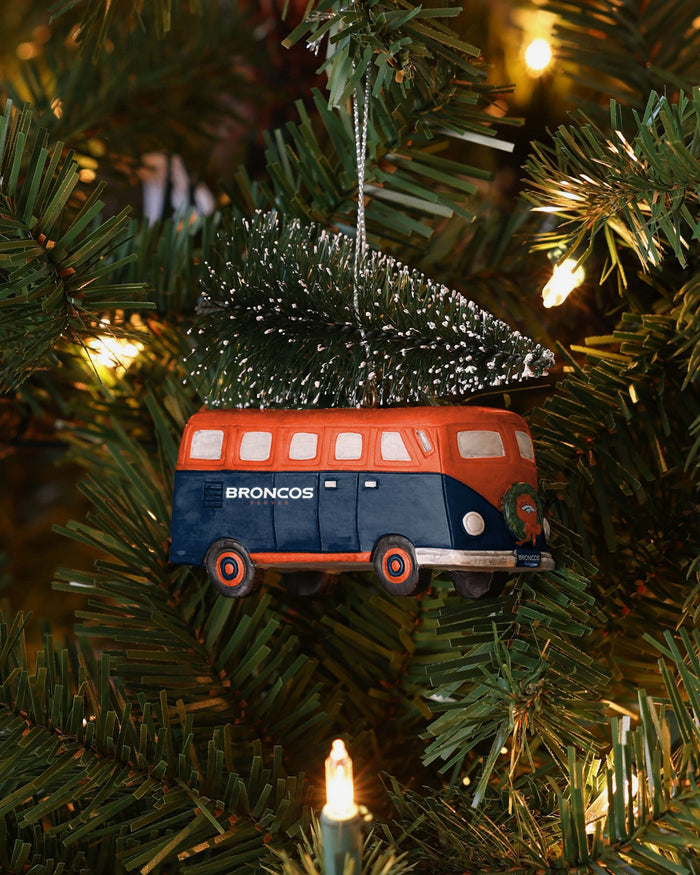 Denver Broncos Retro Bus With Tree Ornament Foco - FOCO.com