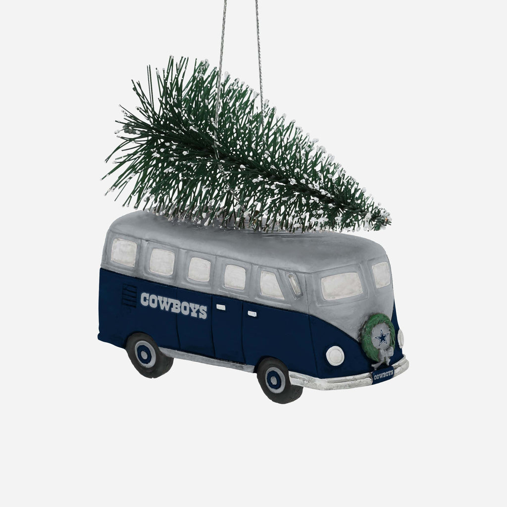 Dallas Cowboys Retro Bus With Tree Ornament FOCO - FOCO.com