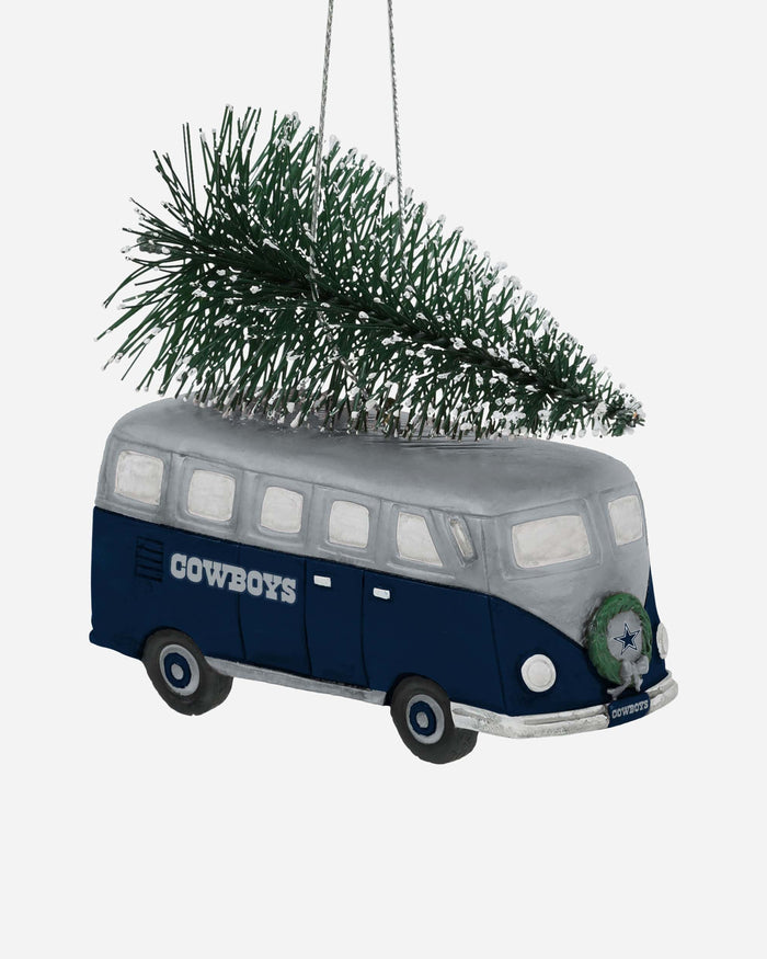 Dallas Cowboys Retro Bus With Tree Ornament FOCO - FOCO.com