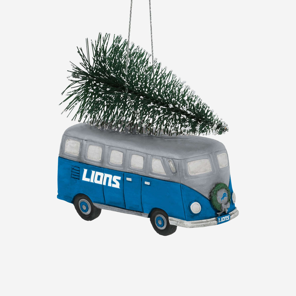 Detroit Lions Retro Bus With Tree Ornament Foco - FOCO.com