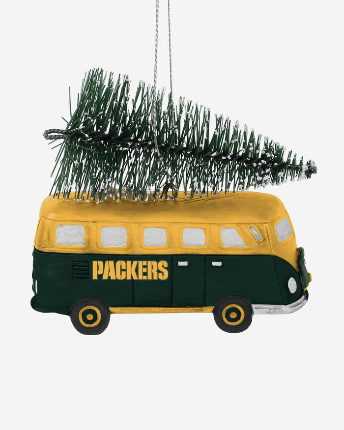 Green Bay Packers Retro Bus With Tree Ornament FOCO - FOCO.com