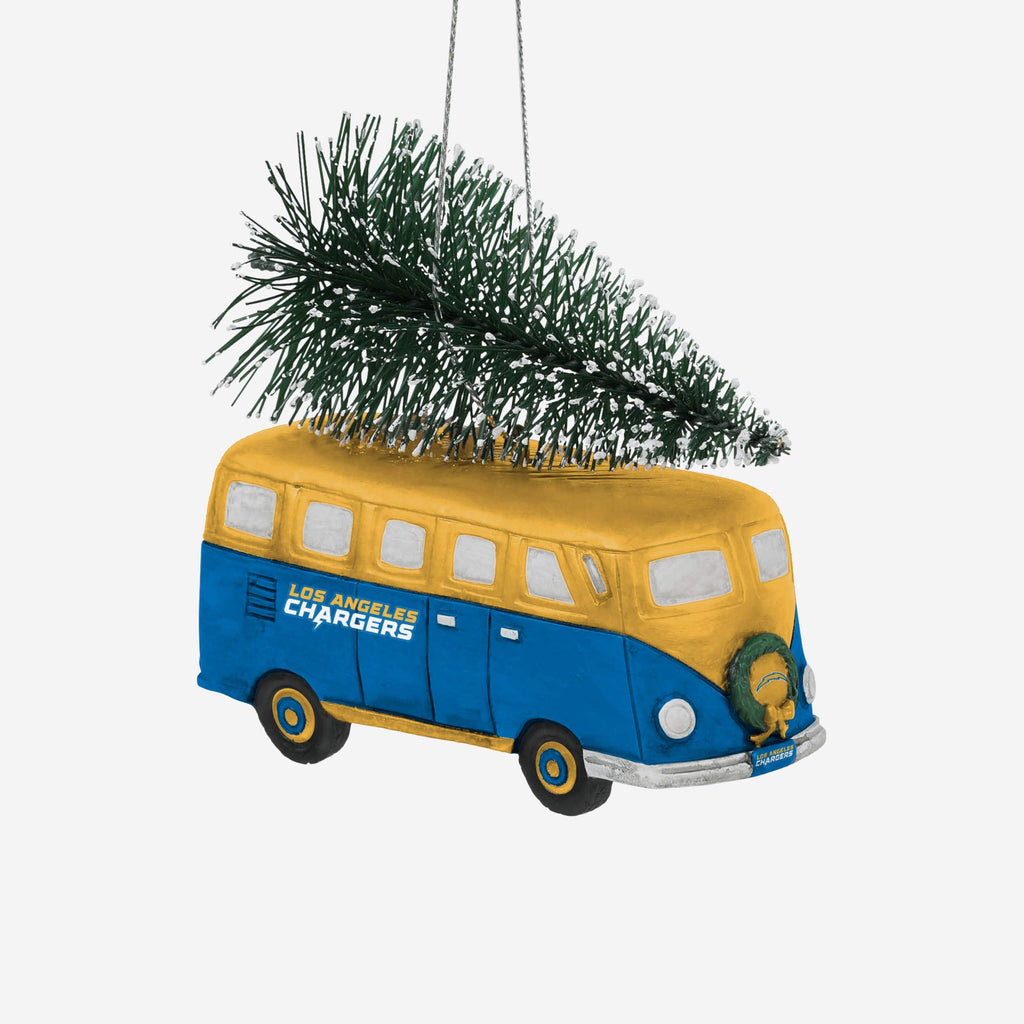 Los Angeles Chargers Retro Bus With Tree Ornament Foco - FOCO.com