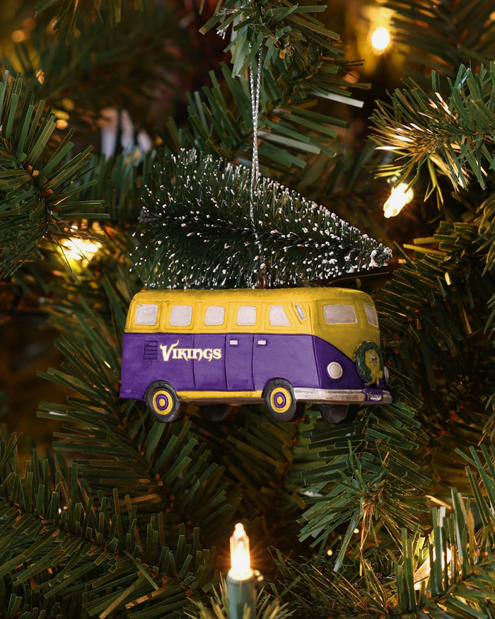 Minnesota Vikings Retro Bus With Tree Ornament Foco - FOCO.com