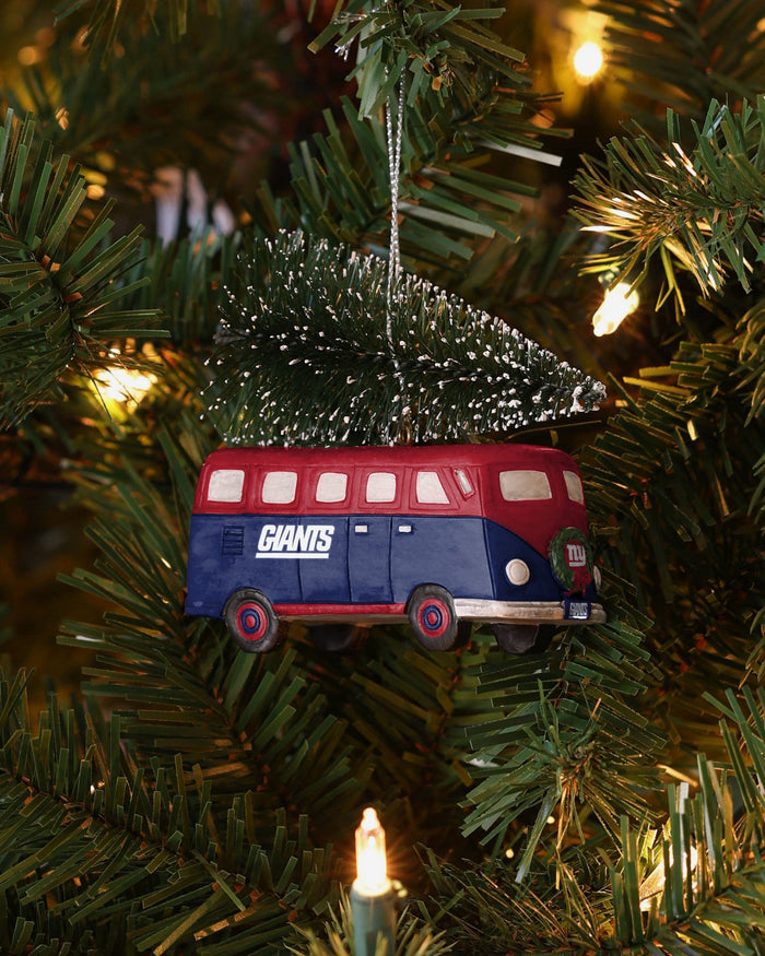 New York Giants Retro Bus With Tree Ornament FOCO - FOCO.com