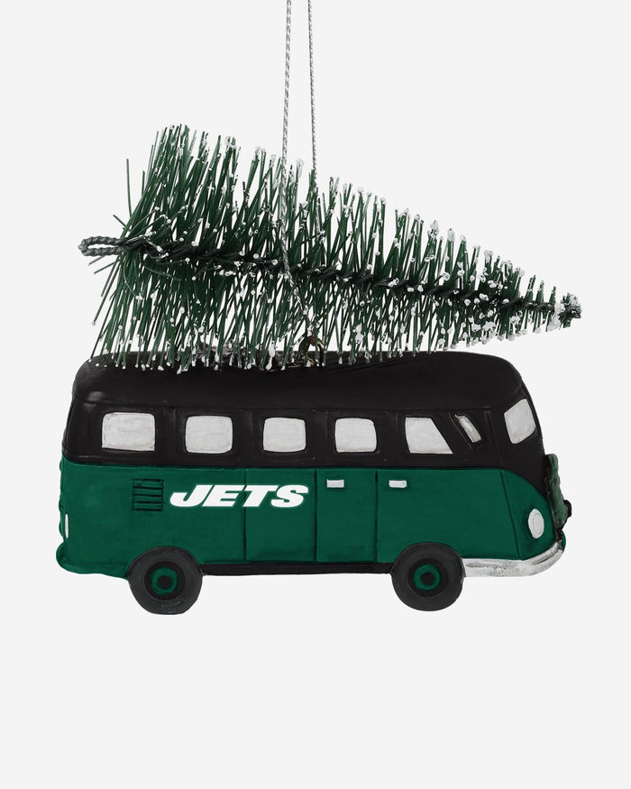 New York Jets Retro Bus With Tree Ornament Foco - FOCO.com