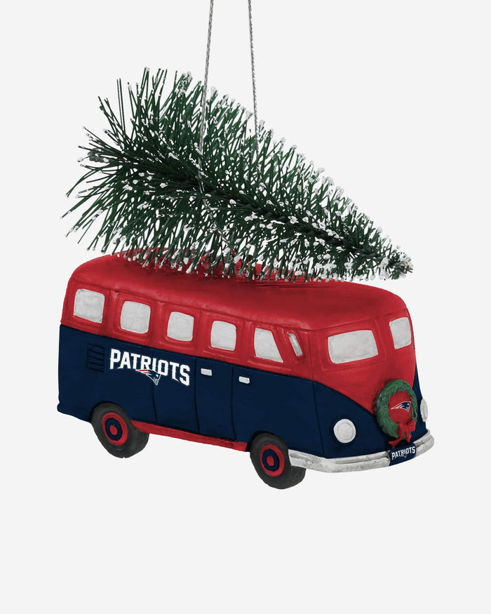 New England Patriots Retro Bus With Tree Ornament FOCO - FOCO.com