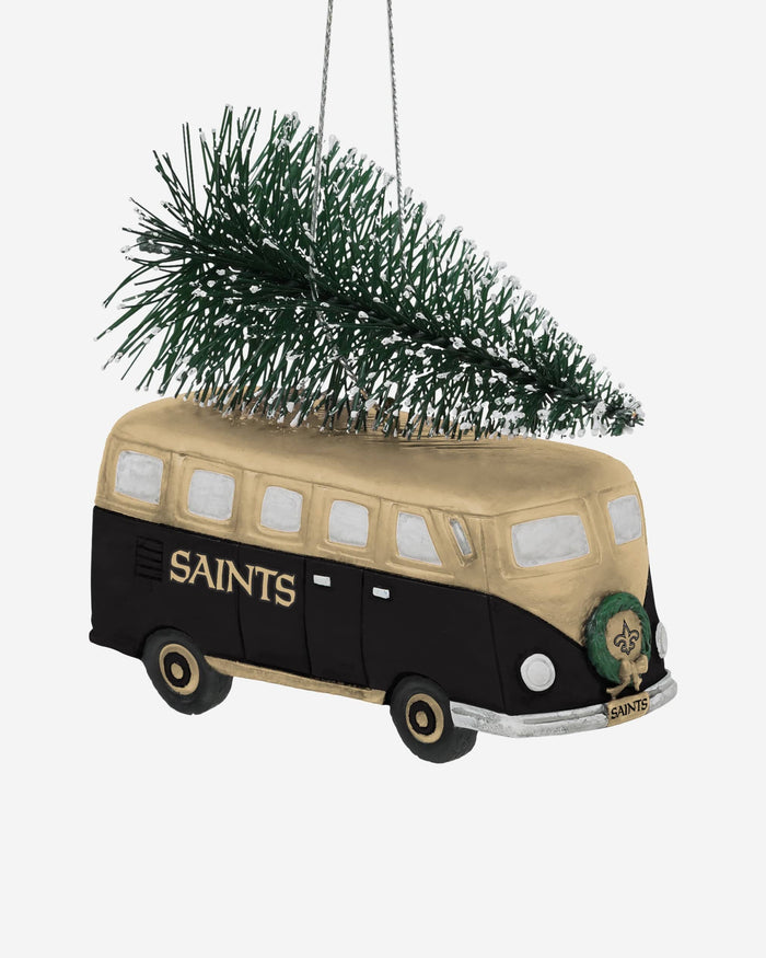 New Orleans Saints Retro Bus With Tree Ornament FOCO - FOCO.com