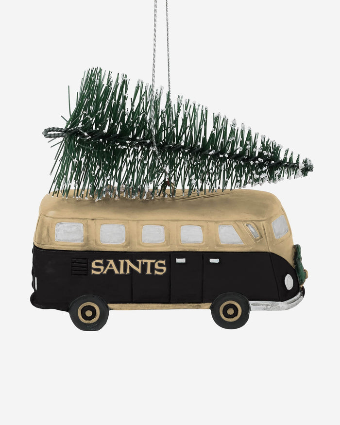 New Orleans Saints Retro Bus With Tree Ornament FOCO - FOCO.com